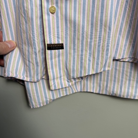 Robert Talbott Men's Long Sleeve Button Up Shirt Single‎ Pocket Multicolor Large - Picture 6 of 14
